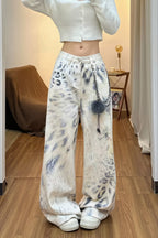 Leopard Tie Dye Wide Leg Jeans