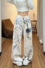 Leopard Tie Dye Wide Leg Jeans