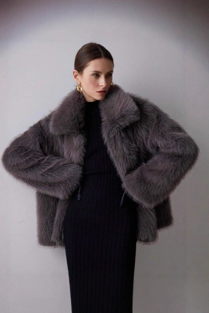 Luxe Solid Faux Fur Winter Coat Main image