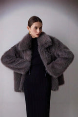 Luxe Solid Faux Fur Winter Coat