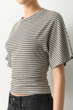 Striped Crew Neck Slim Fit Short Sleeve Tee