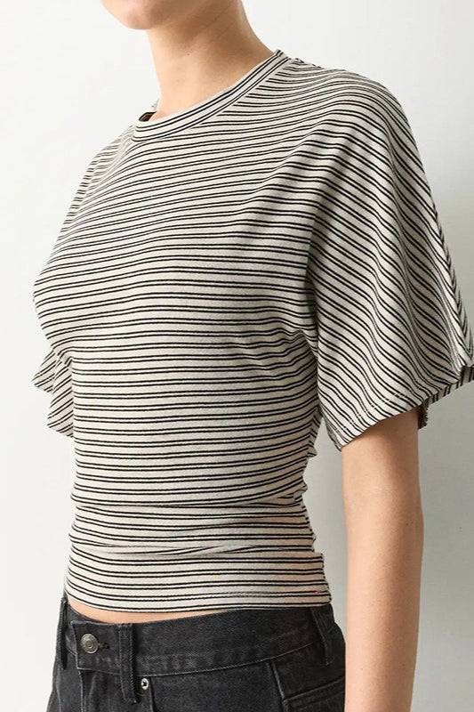 Striped Crew Neck Slim Fit Short Sleeve Tee