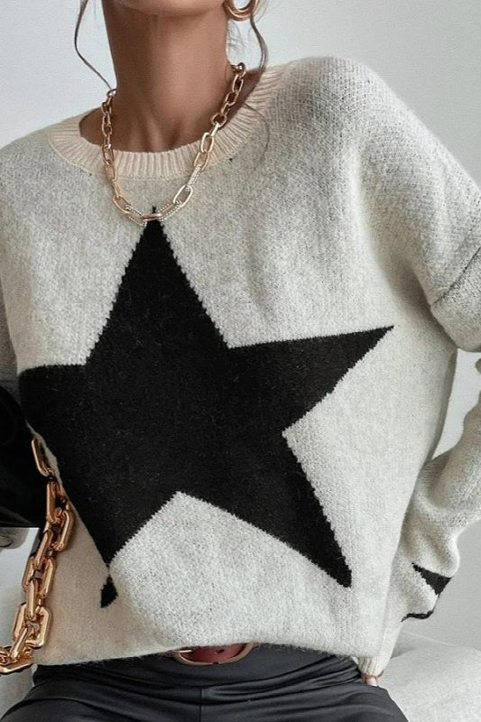 Ribbed Printed Knit Sweater Secondary image