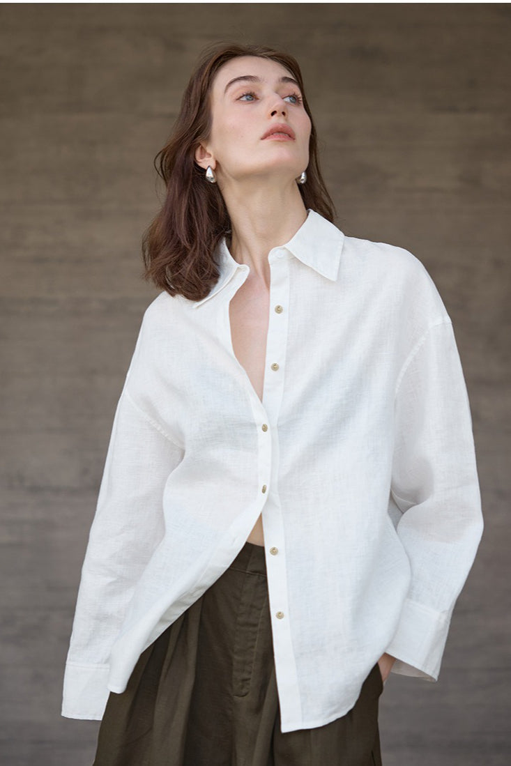Sophisticated Relaxed Linen Blouse Secondary image