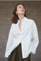 Sophisticated Relaxed Linen Blouse
