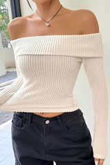 Sexy Off Shoulder Long Sleeve Sweater