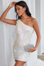 Large Sequin Bodycon Mini Party Dress S / Pink