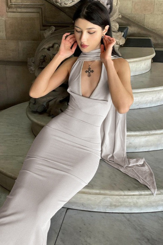 Cut Out Back Ruched Reception Dress Secondary image