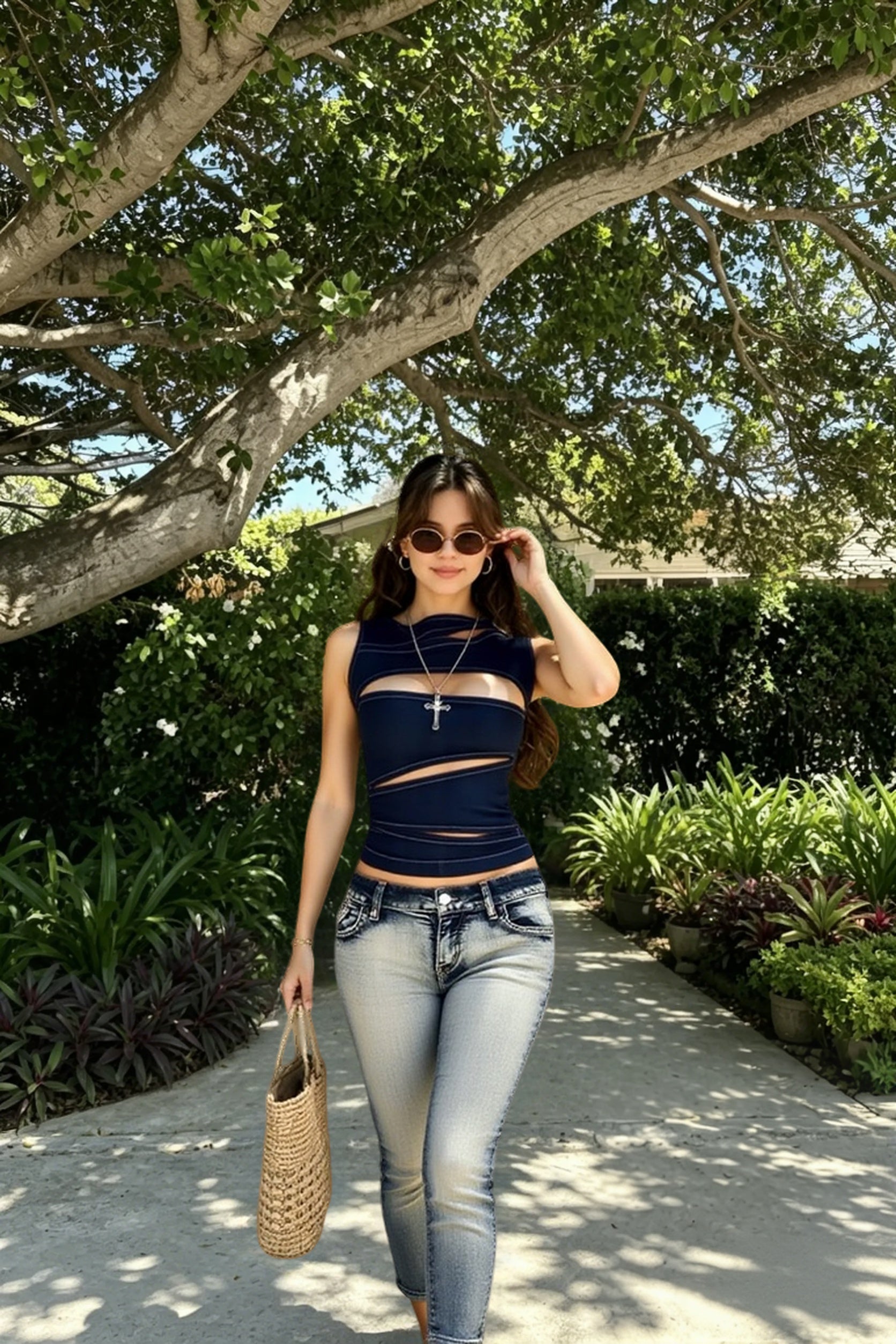 Slim Fit Hollow Cami Top Main image