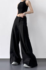 Pleated High End Edgy Wide Leg Suit Pants