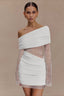 Off Shoulder Lace Sleeve Bodycon Mini Party Dress