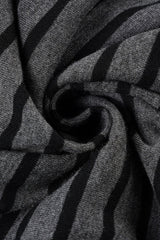 Printed Striped Loose Asymmetric Shoulder Blouse