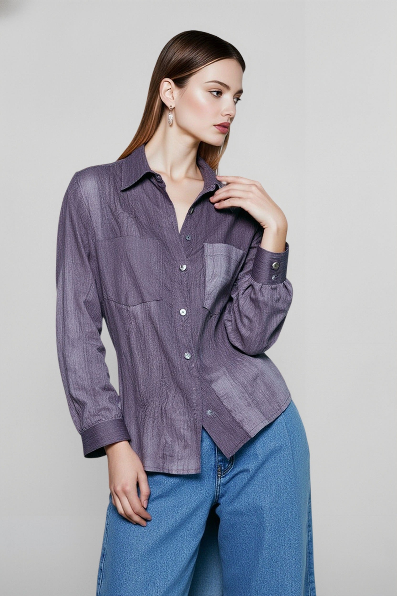 Pure Linen Textured Blouse Secondary image