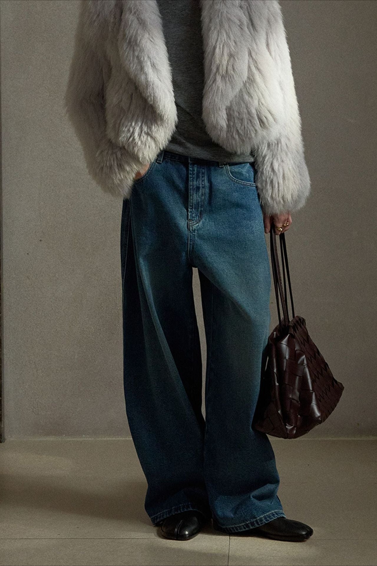 Cotton Feel Fleece Lined Cropped Jeans Main image