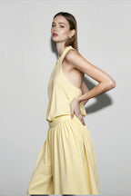 Halter Backless Tie Waist Pants Vacation Set