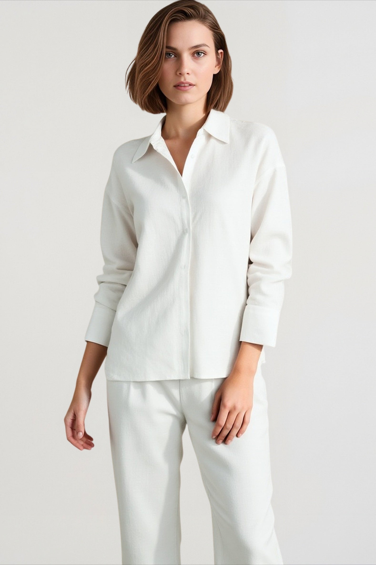 Linen Lightweight Button Down Blouse Main image
