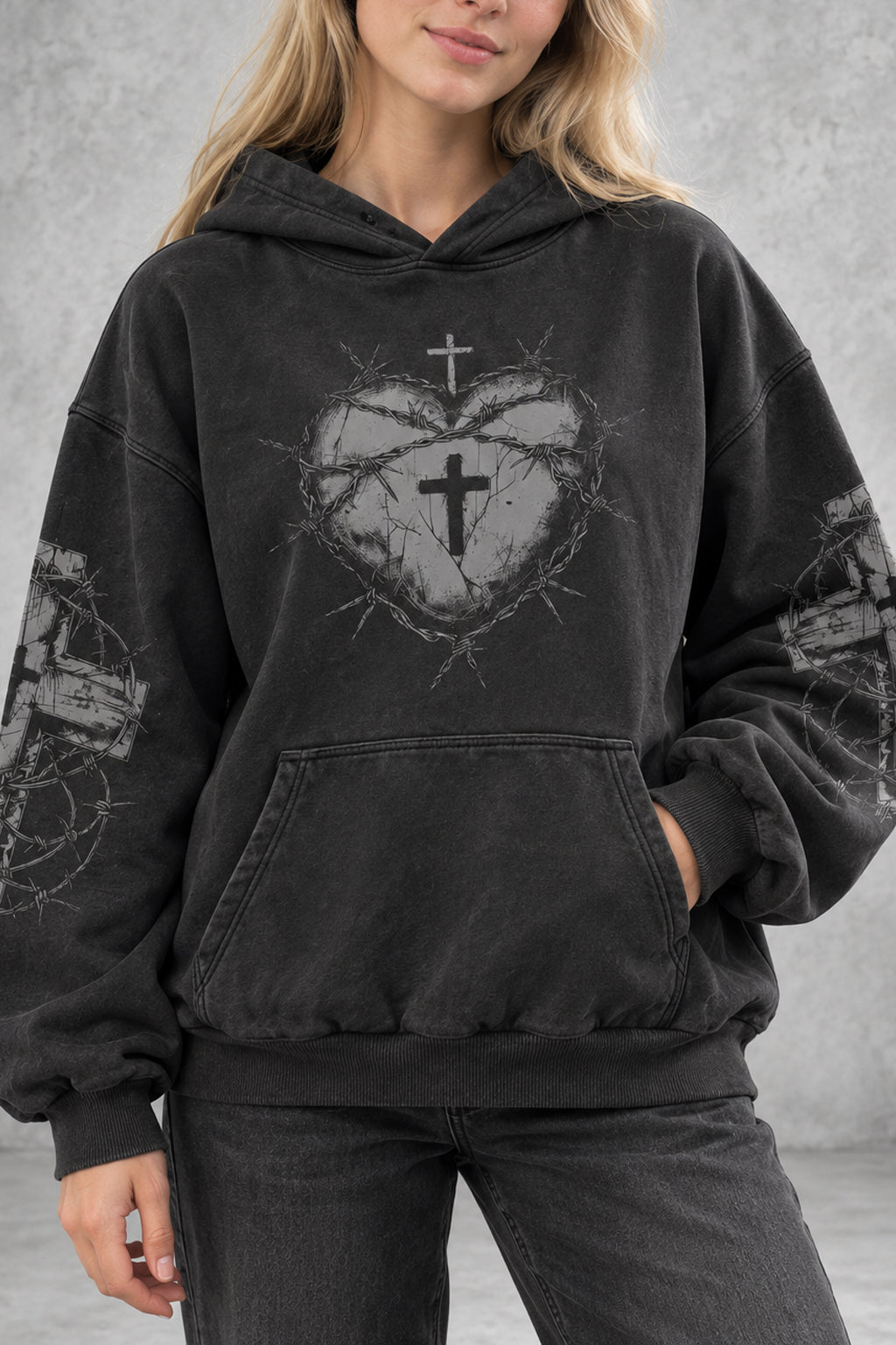 Y2K Gothic Patchwork Zipper Hoodie Main image