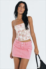 Slim Fit Low Waist Denim Mini Skirt