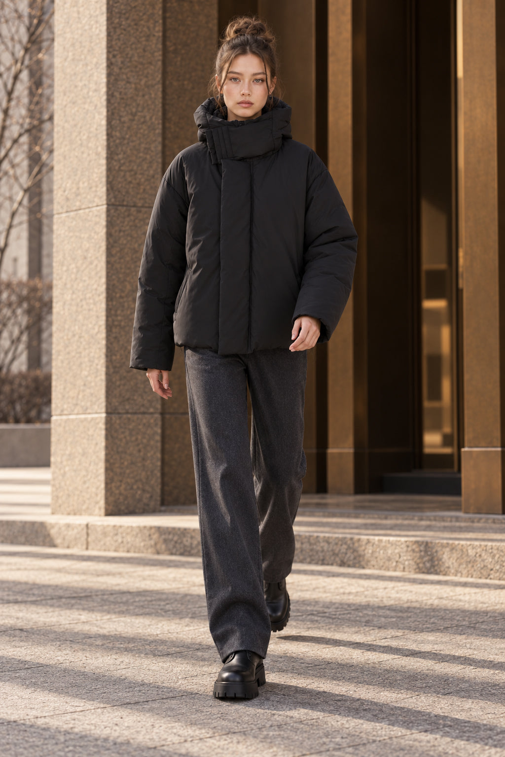 Unisex High Neck Puffer Jacket