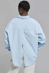 Unique Long Sleeve Slit Blouse