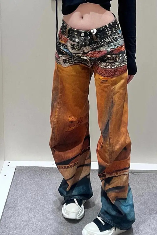 Street Style Abstract Gradient Jeans Main image