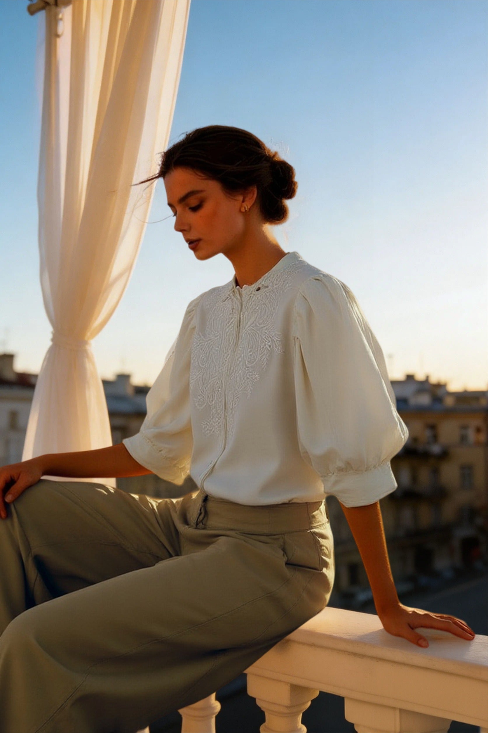 Unique Embroidered Sheer Blouse Main image