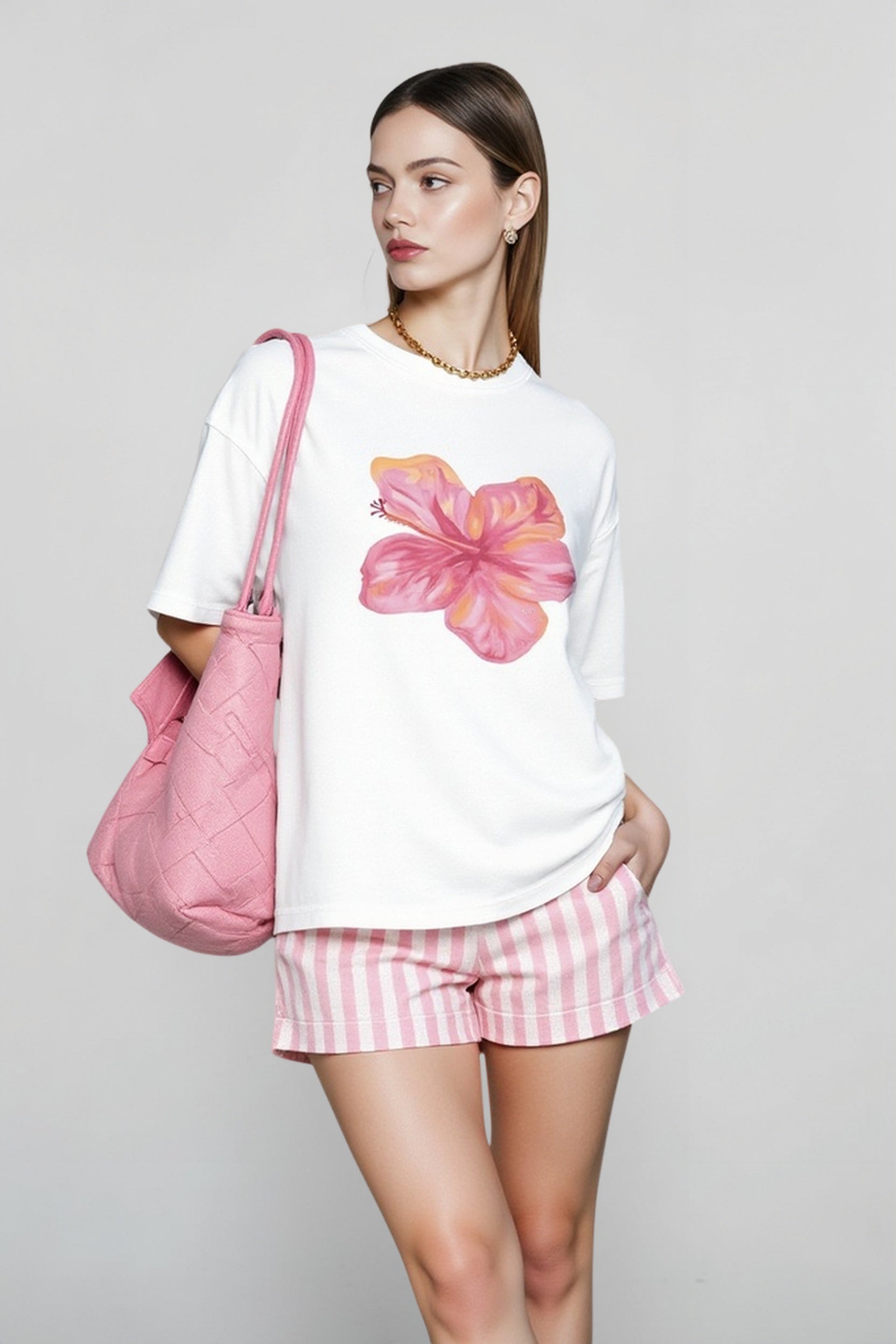Oversized Graphic Flower T-shirts Main image