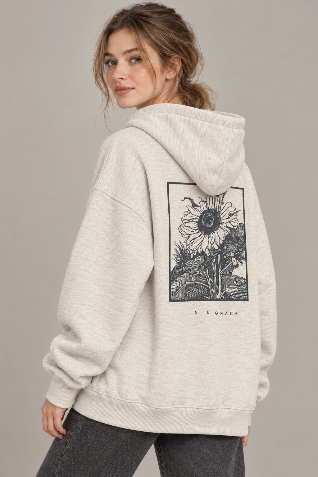 Vintage Graphic Loose Pullover Hoodie