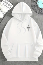 Compass Graphic Kangaroo Pocket Pullover Hoodie