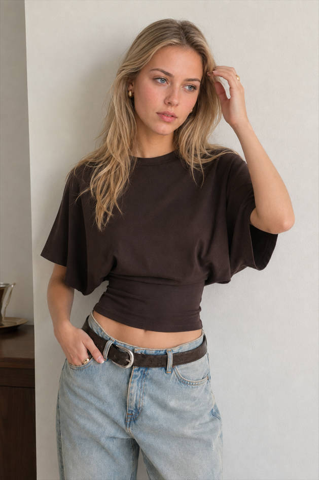 Solid Crew Neck Loose Fit Short Sleeve Tee