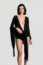 Mesh Irregular Bandage Low Neck Mini Dress