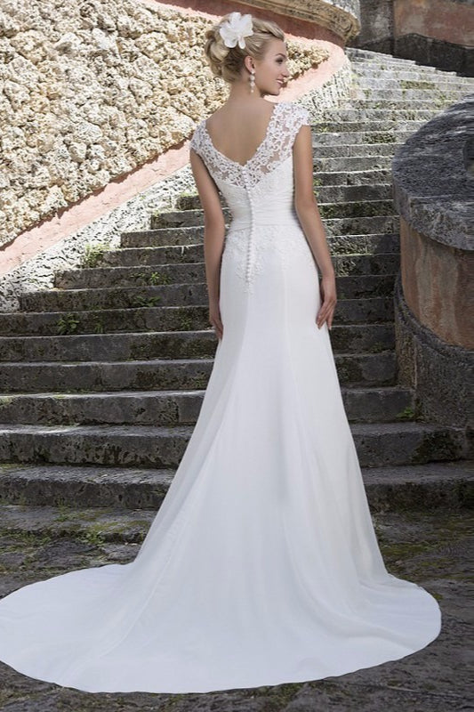 Off Shoulder Lace Train Prom Dress Secondary image