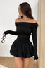 Off Shoulder Long Sleeve Bubble Mini Party Dress
