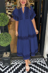 Floral Print Loose Cotton Feel Boho Dress