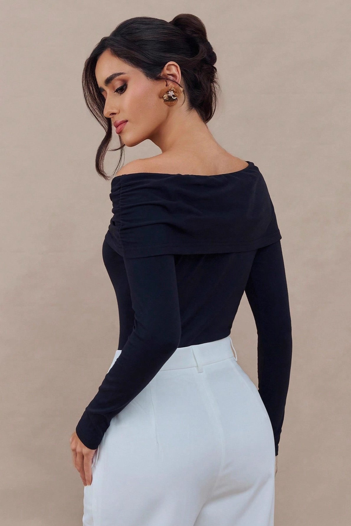 Slim Fit Pin Detail Long Sleeve Top Secondary image