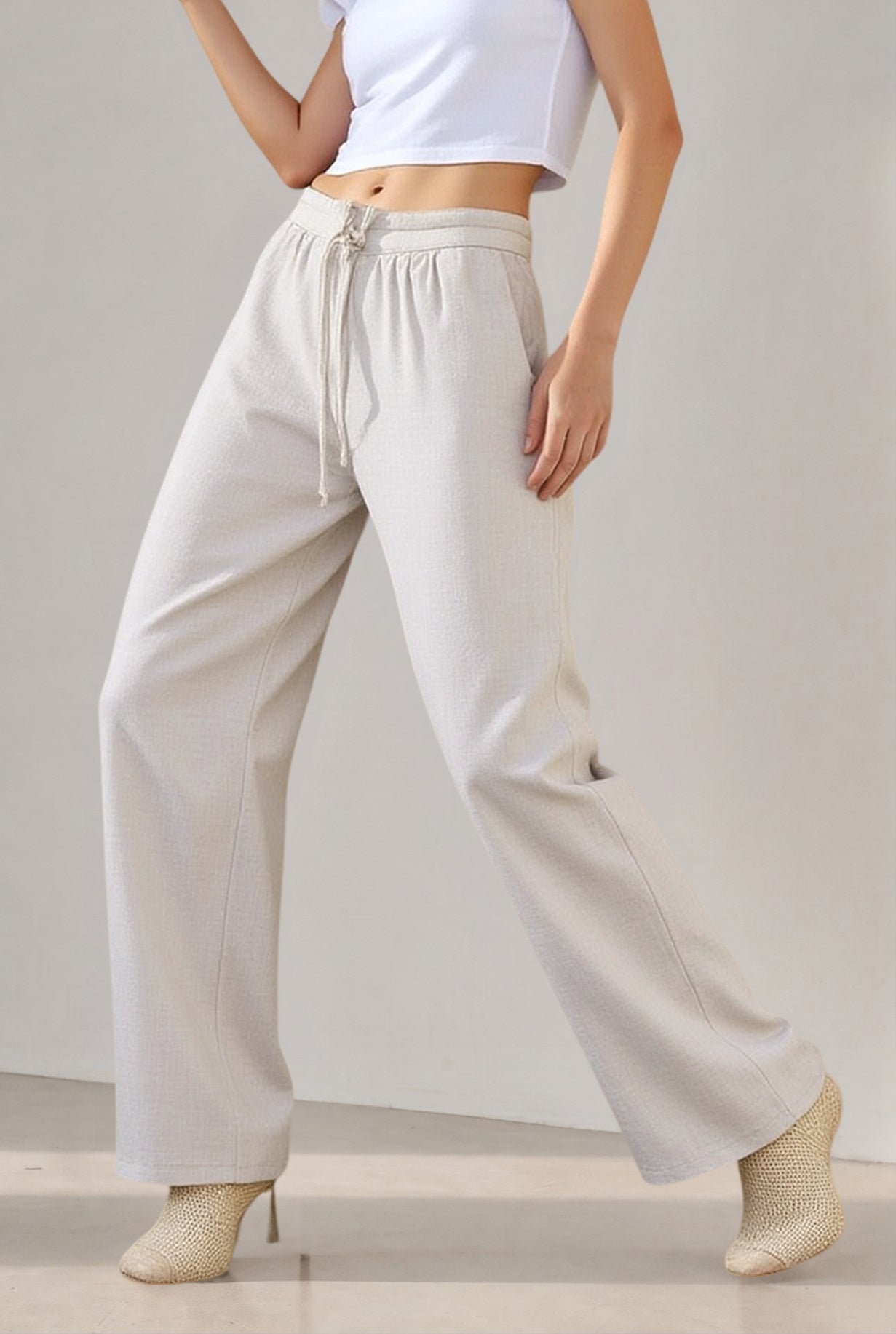 Linen Relaxed Straight Pants Secondary image