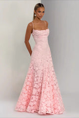 Elegant Backless Brocade Lace Cami Tie Boho Dress