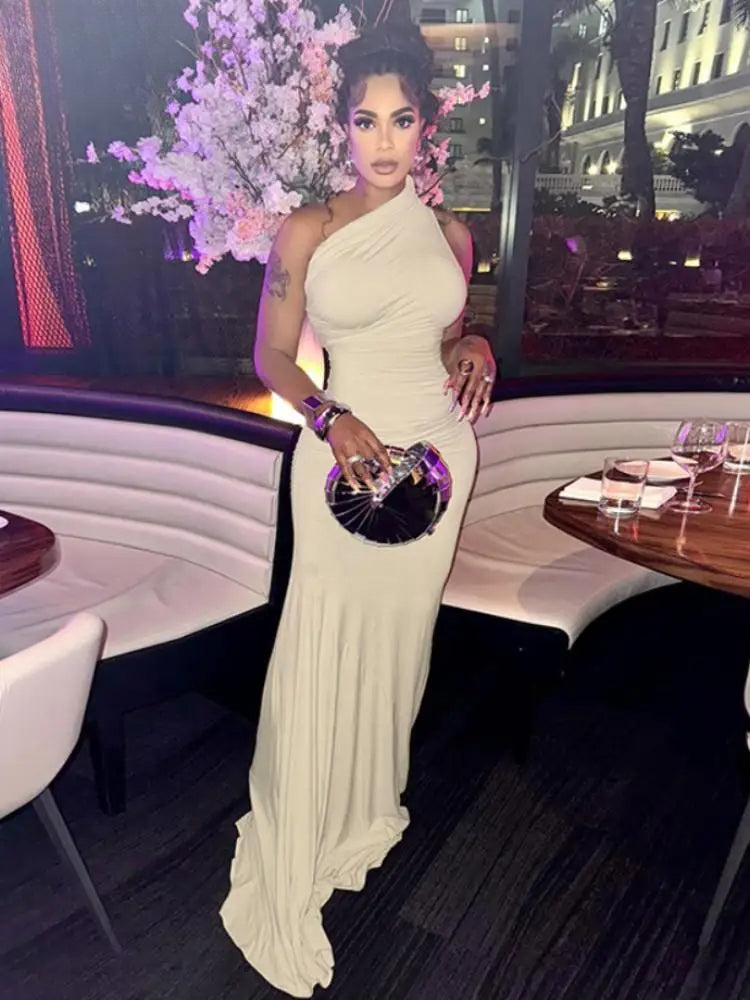 Sleeveless Solid Bodycon Maxi Party Dress Secondary image