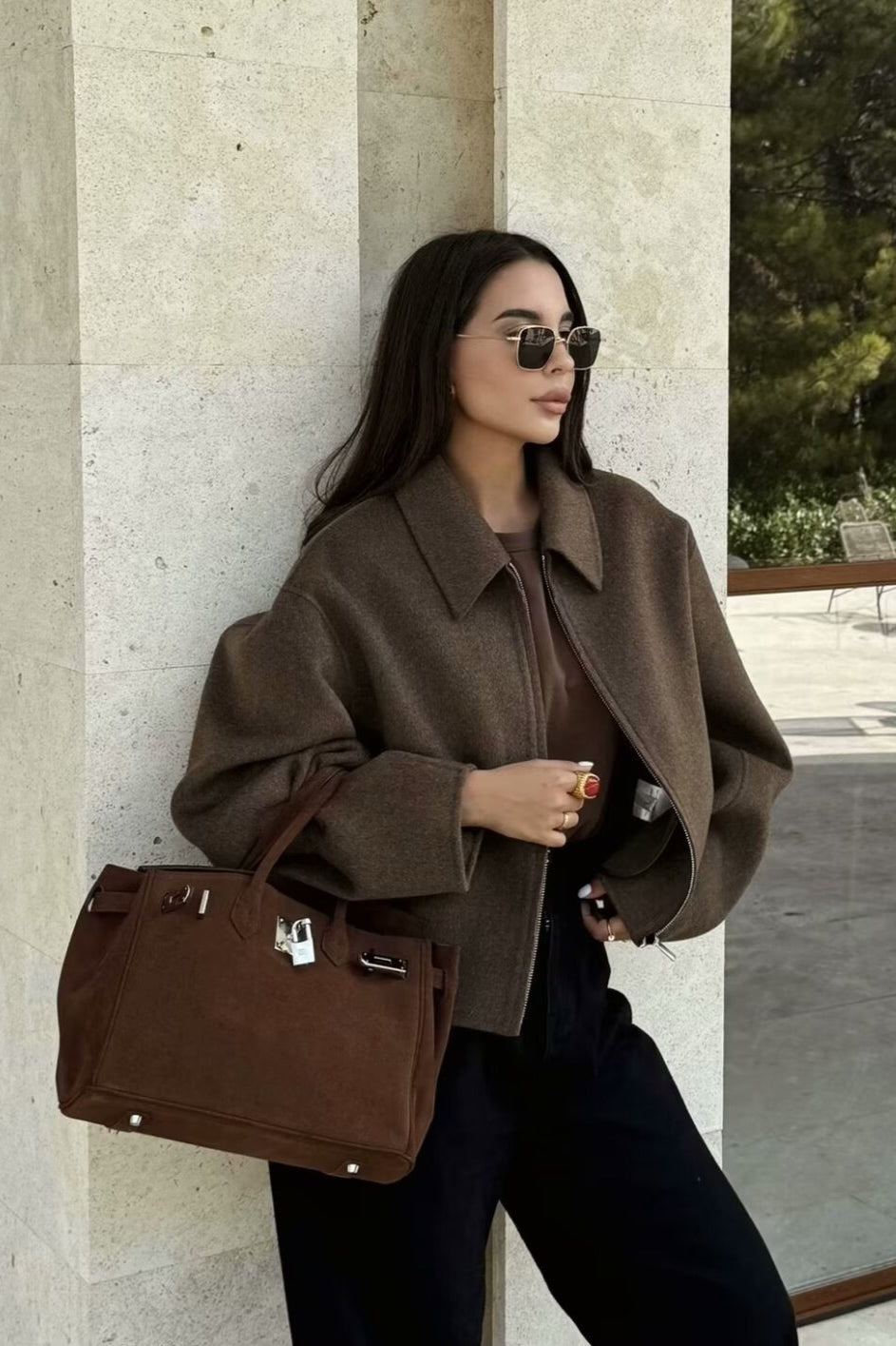 Oversized Zip Wool Jacket Main image