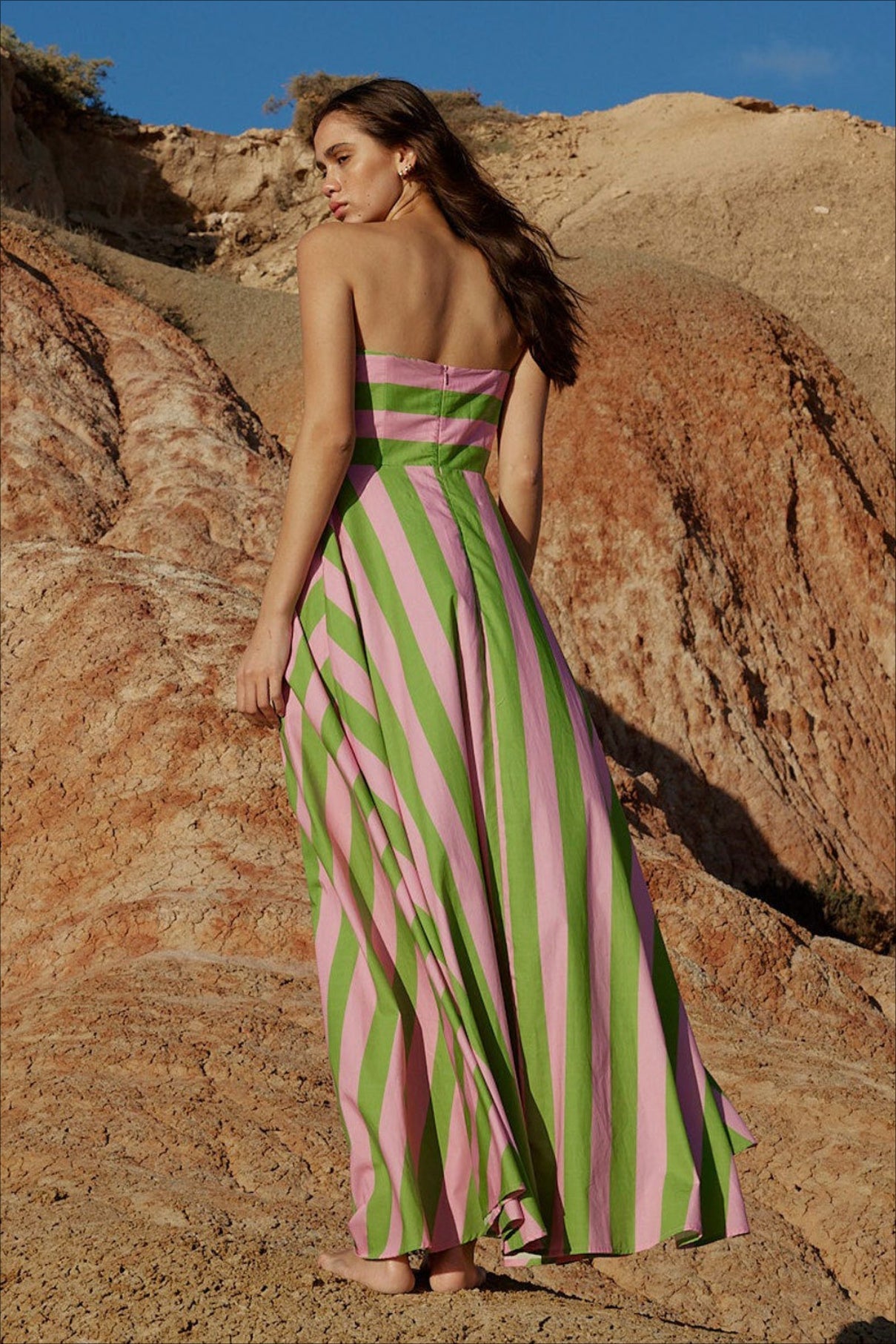 Elegant Striped A Line Vacation Dress