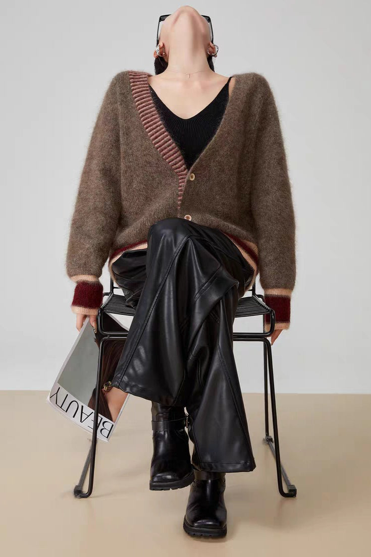 Long Sleeve Color-block Striped Sweater Secondary image