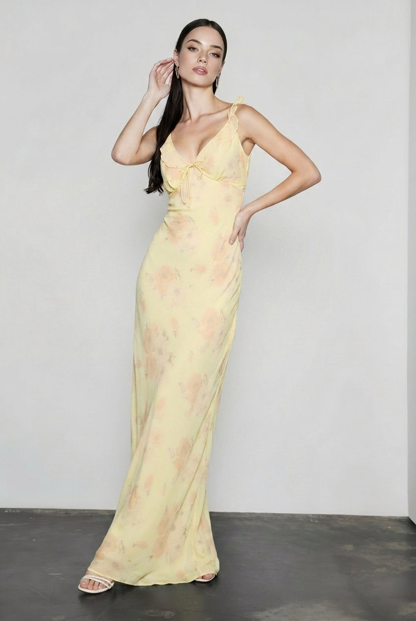 Low Cut Printed Cami Bodycon Vacation Dress Main image