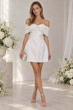 Luxury Ladylike Bow Embellished Strapless Party Dress