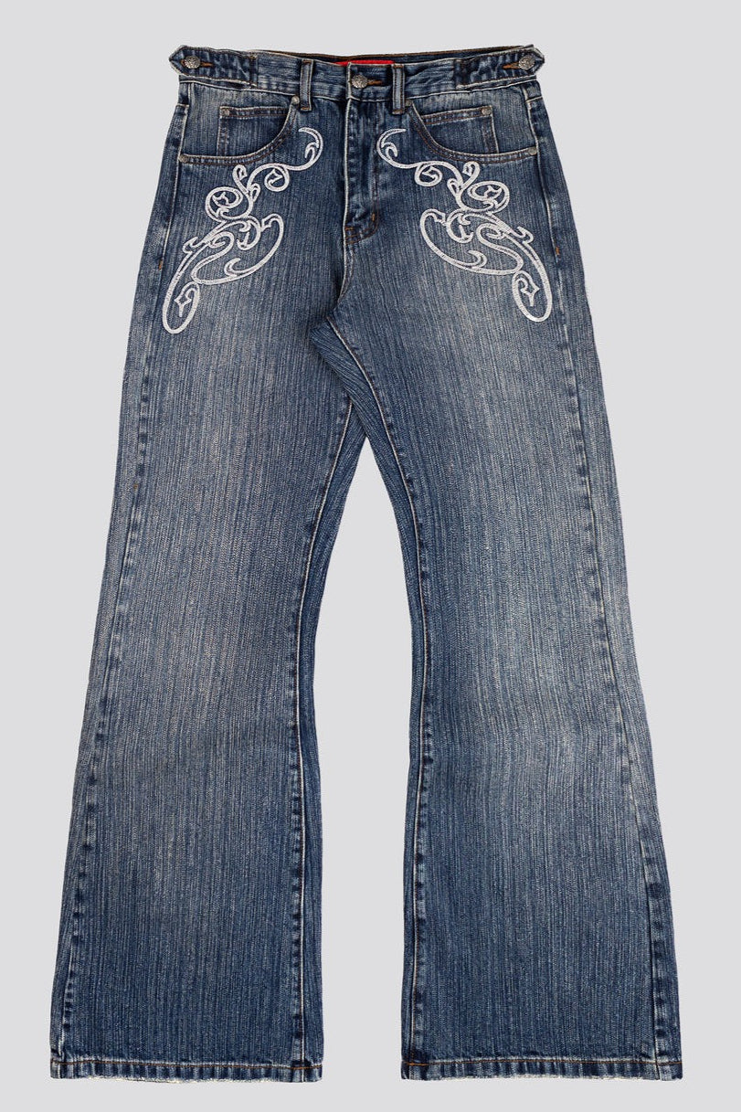 Y2K Graphic Embroidered Straight Leg Jeans