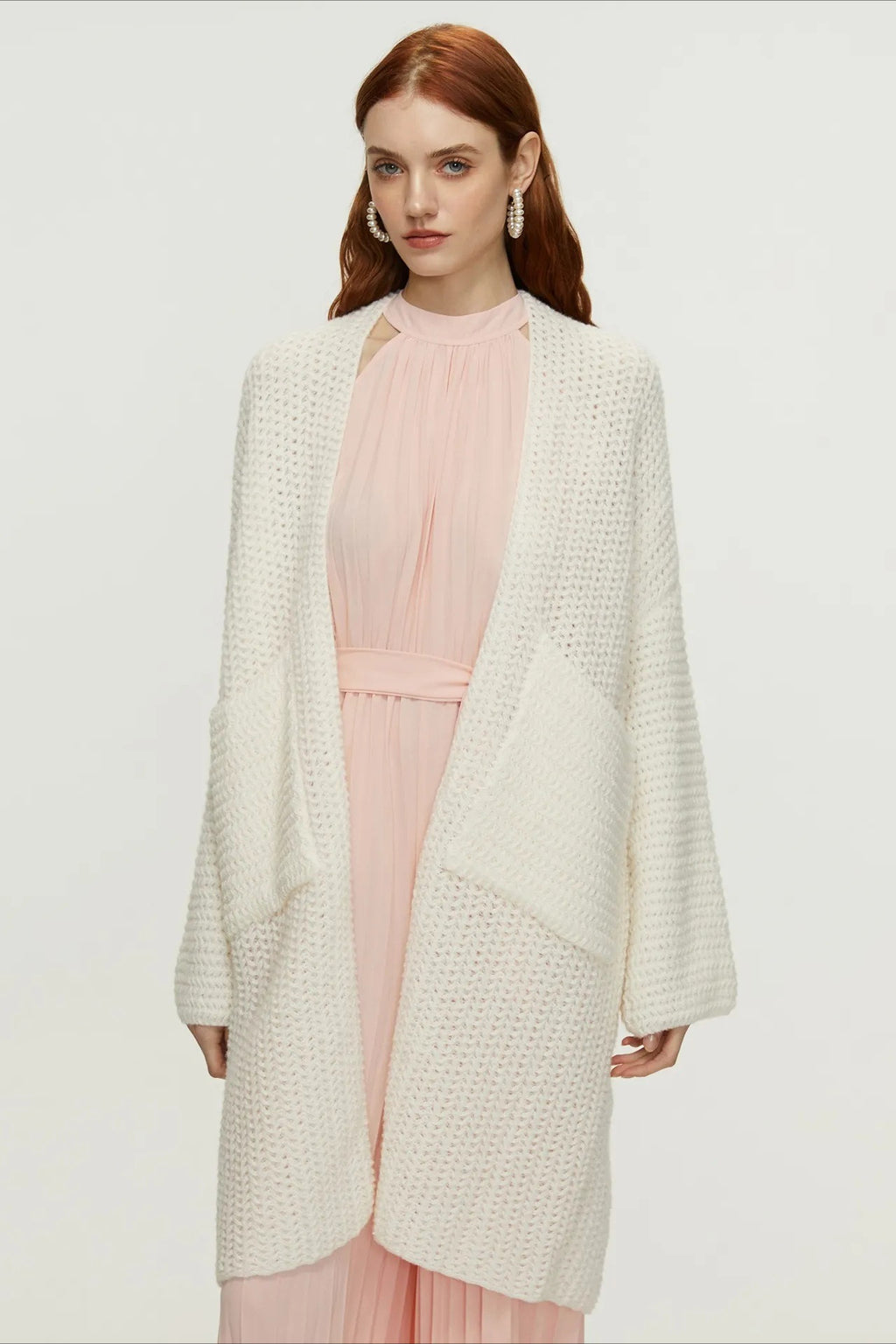 Longline Cable Knit Cardigan