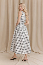 Chic Polka Dot Sleeveless Maxi Dress