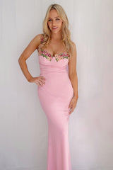 Appliqué Bodycon Slip Dress