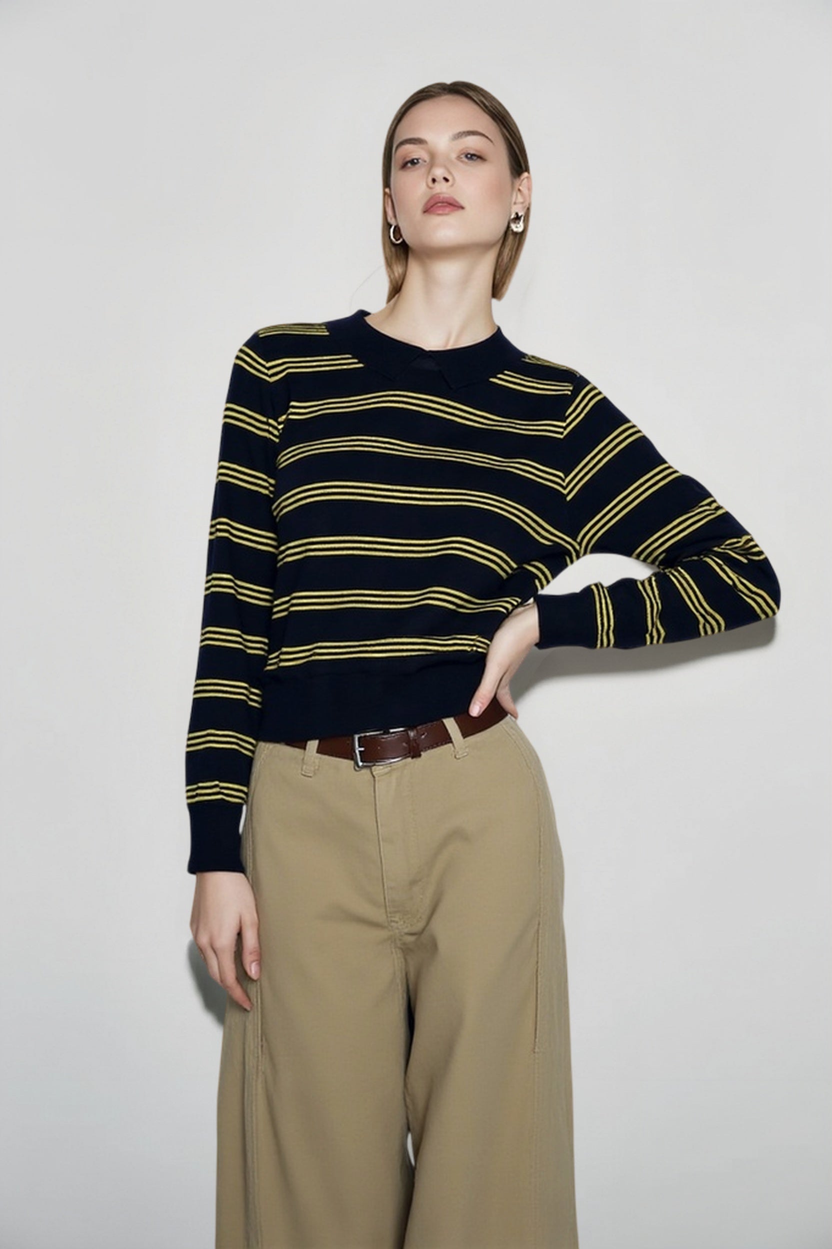 Relaxed Fit Striped Knit Top Secondary image