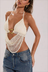 Deep Back Halter Bodycon Cami Top