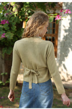 Wrap Tie Front V-Neck Knit Top